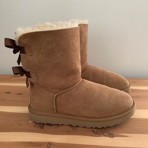 UGG Brown Suede Boots with Bows